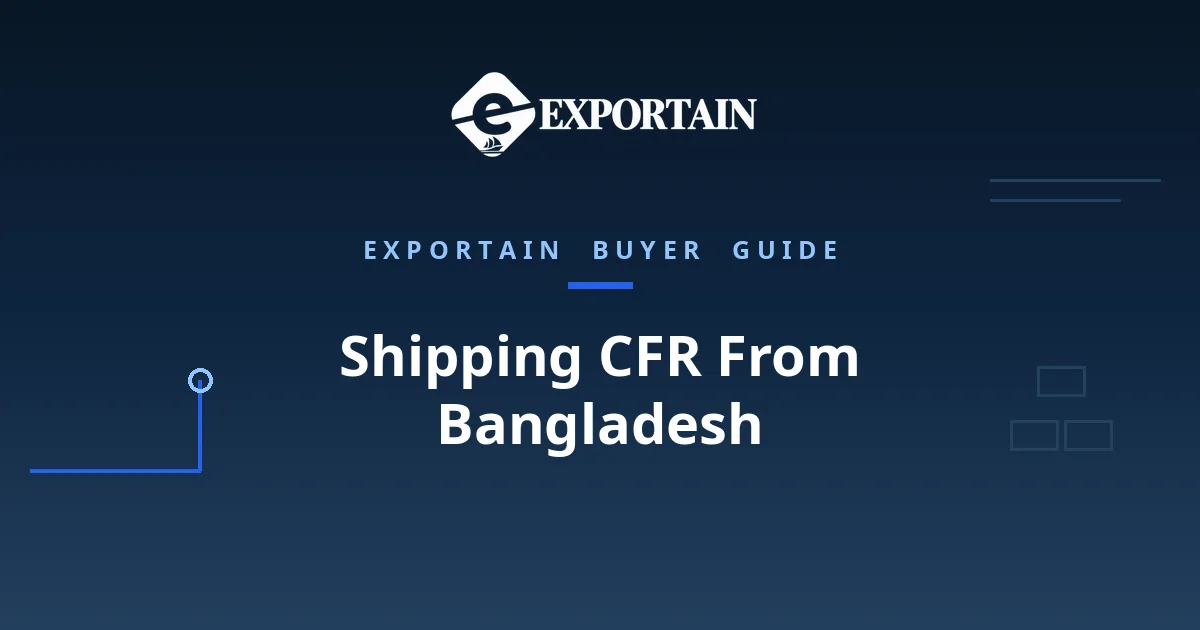Navy title card: Shipping CFR From Bangladesh, with CFR Shipping highlighted
