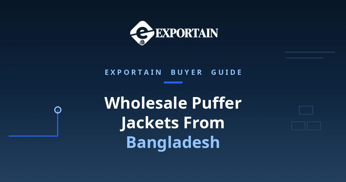 Navy title card: Wholesale Puffer Jackets From Bangladesh buyer guide