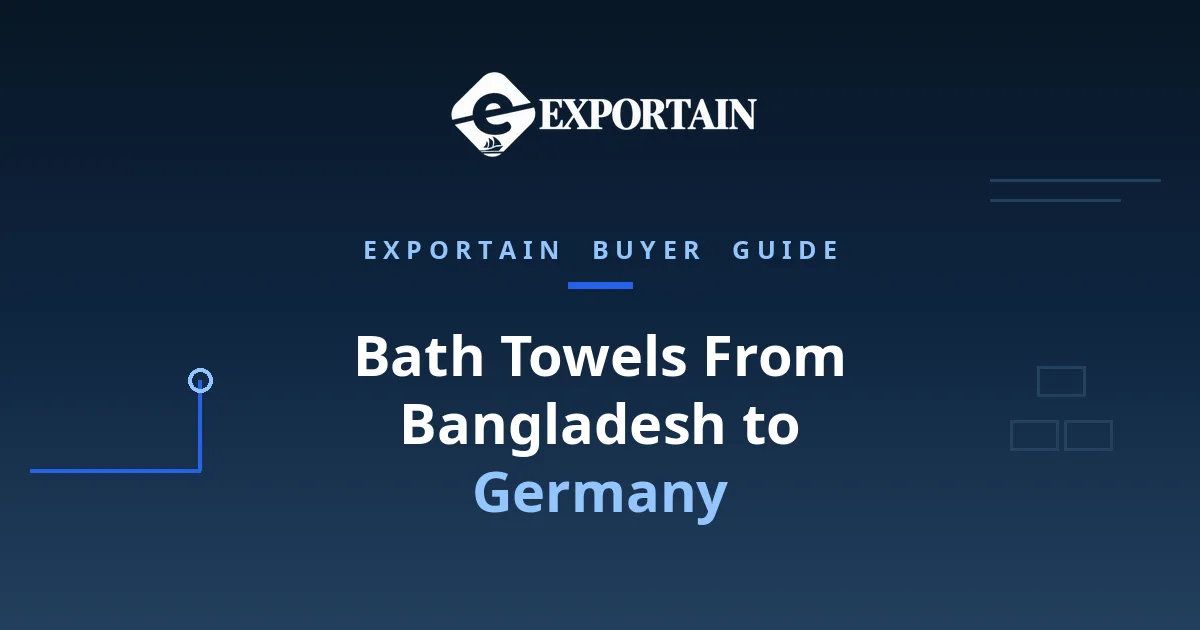 Navy title card: Bath Towels From Bangladesh to Germany, with Germany highlighted
