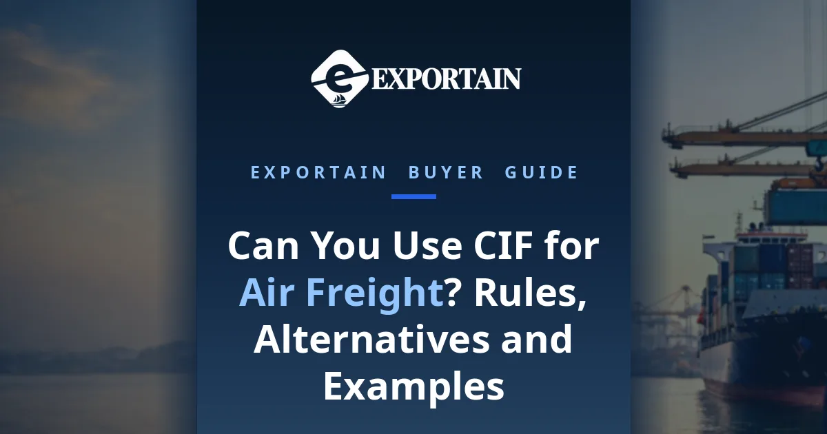 Navy title card: Can You Use CIF for Air Freight, with ship photo at edges