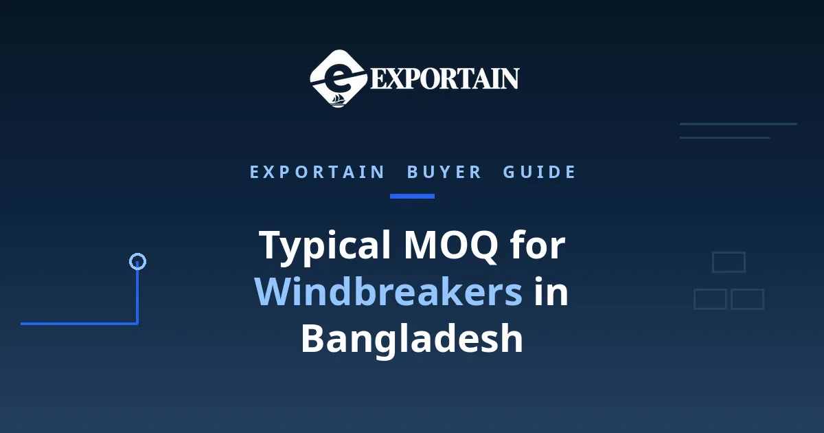Navy title card: Typical MOQ for Windbreakers in Bangladesh, shell lots and negotiation