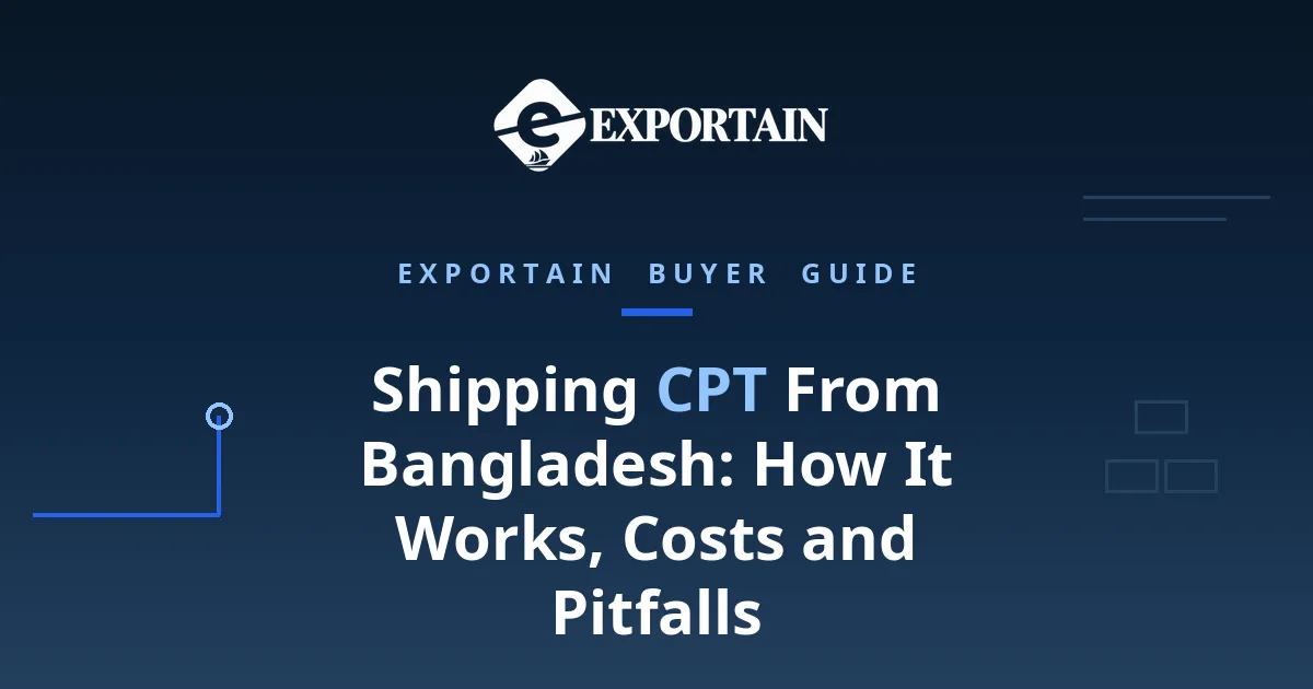 Navy title card: Shipping CPT From Bangladesh, with CPT highlighted