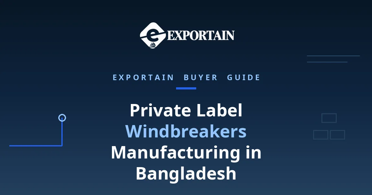 Navy title card: Private Label Windbreakers Manufacturing, a brand owner's guide
