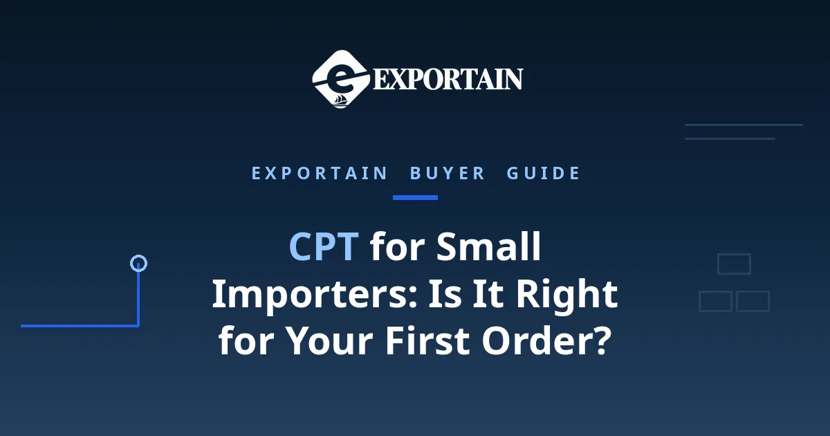 Navy title card: CPT for Small Importers, with CPT highlighted