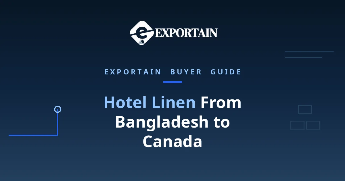 Navy title card: Hotel Linen From Bangladesh to Canada