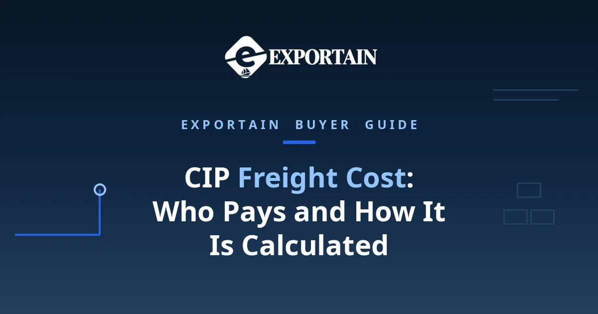 Navy title card: CIP Freight Cost, who pays and how it is calculated