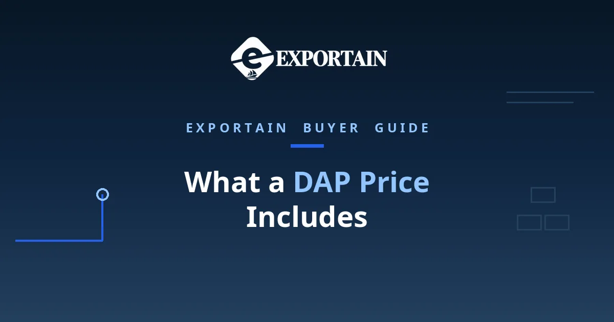 Navy title card: What a DAP Price Includes, with DAP Price highlighted