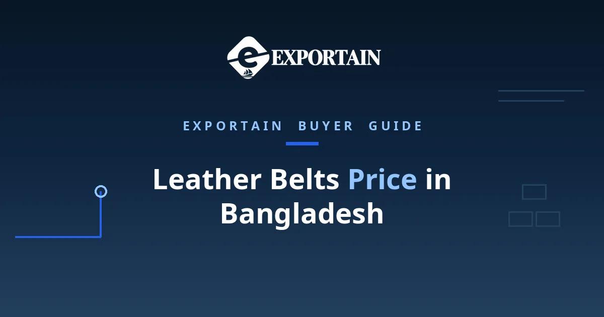 Navy title card: Leather Belts Price in Bangladesh, FOB cost breakdown for buyers