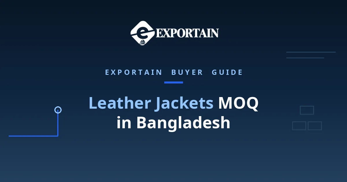 Navy title card: Leather Jackets MOQ in Bangladesh