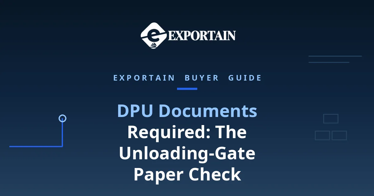 Navy title card: DPU Documents Required, with DPU Documents highlighted