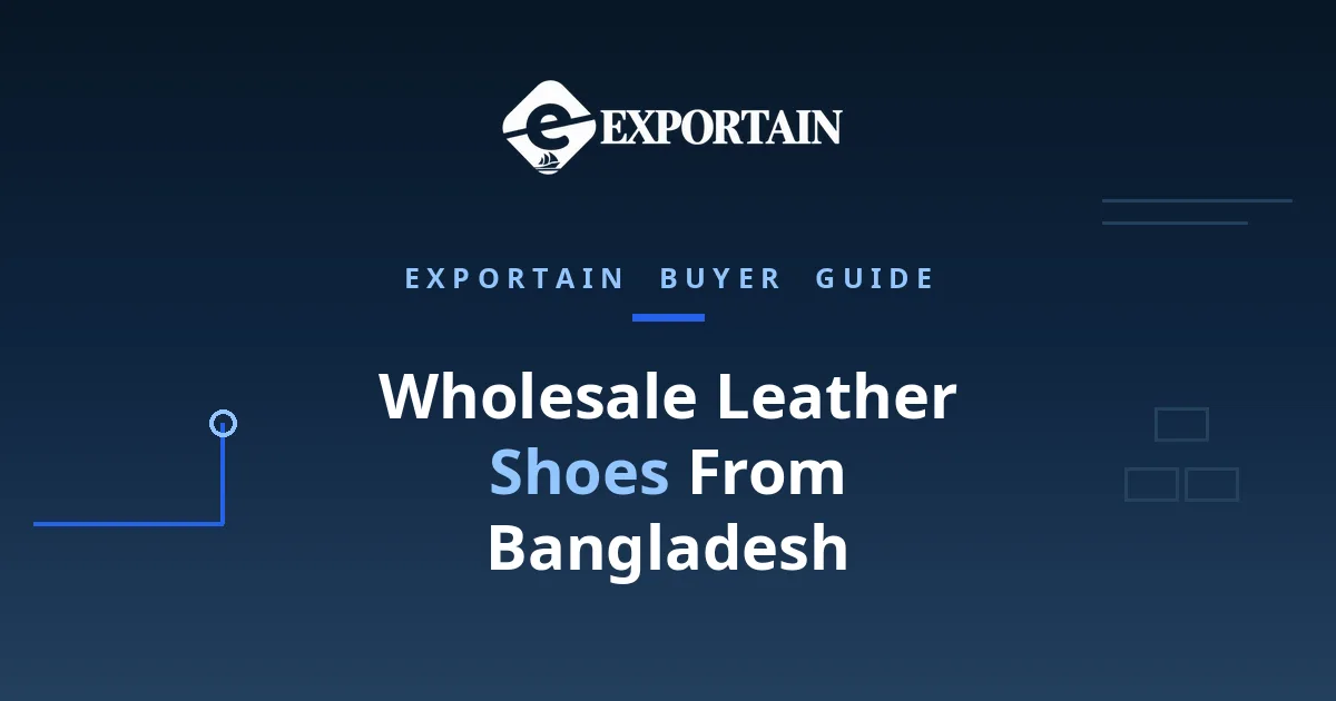 Navy title card: Wholesale Leather Shoes From Bangladesh, last and lot guide