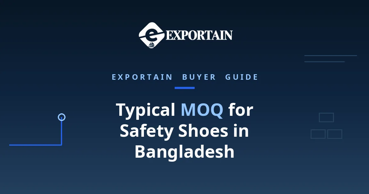 Navy title card: Typical MOQ for Safety Shoes in Bangladesh