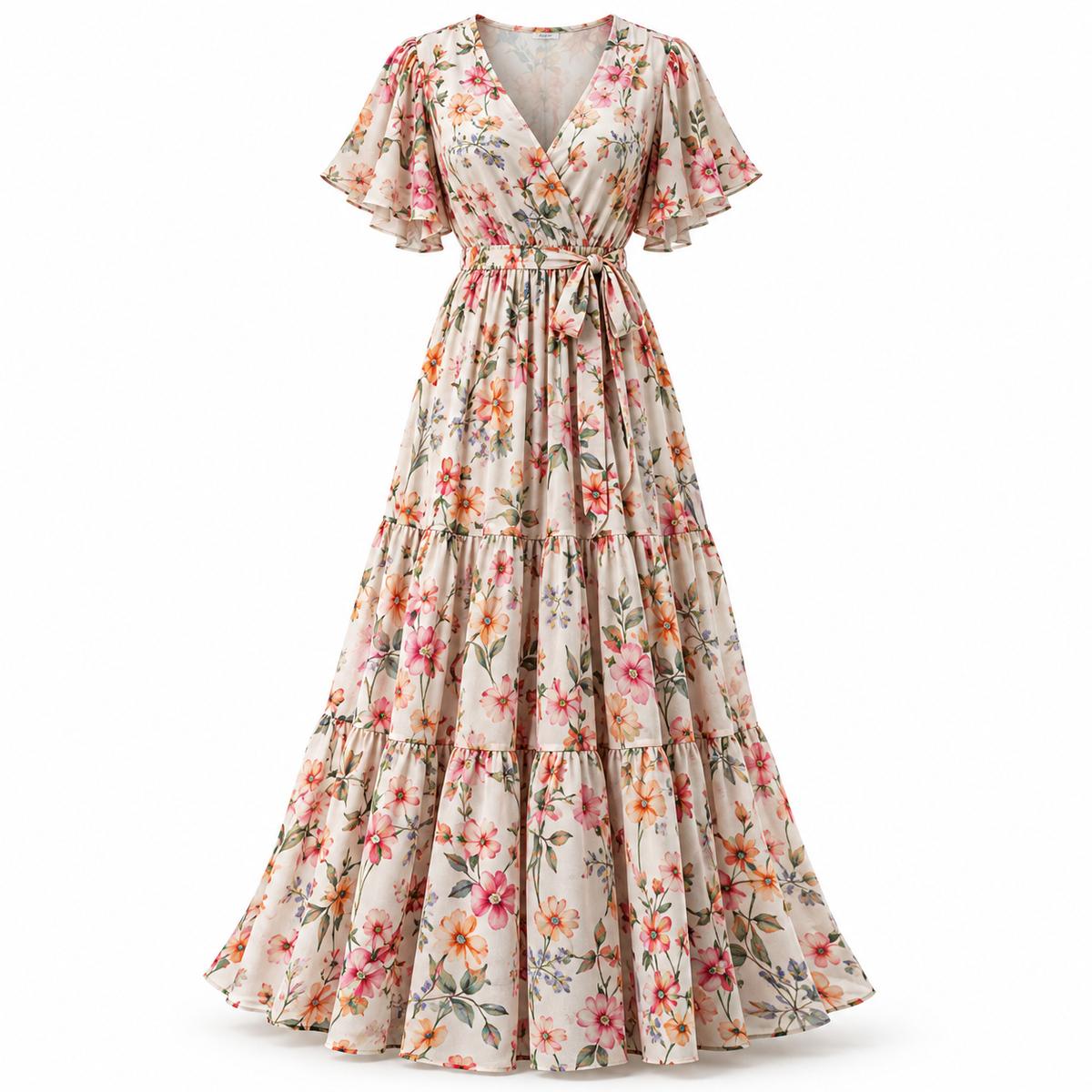 Women's Printed Viscose Maxi Dress