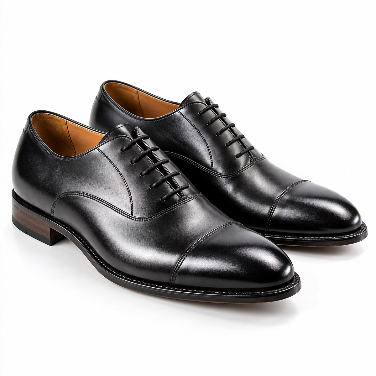 Men's Full-Grain Leather Oxford Shoes, Leather Sole