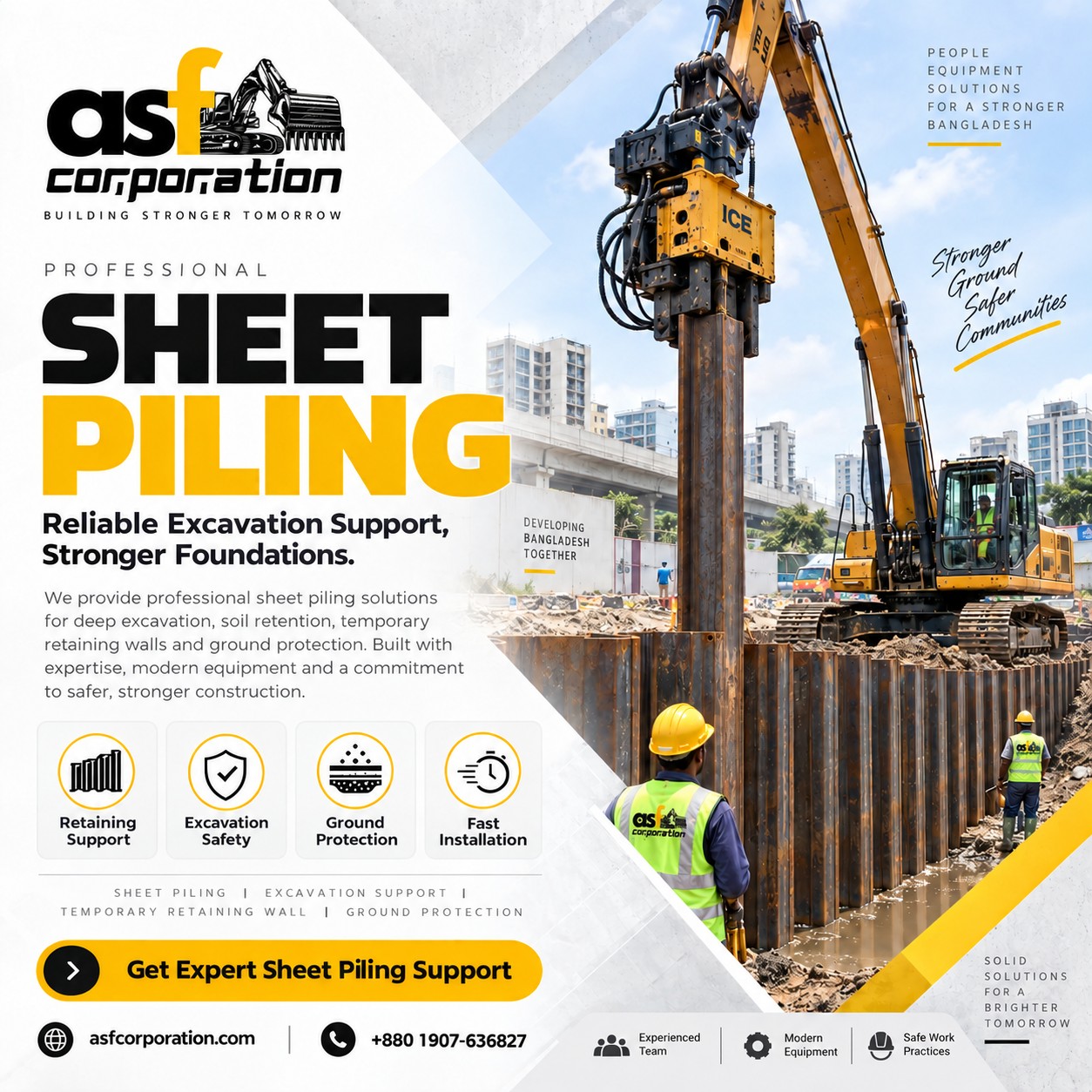 Sheet Piling Company in Bangladesh | Rental, Driving & Installation, photo 1 of 3